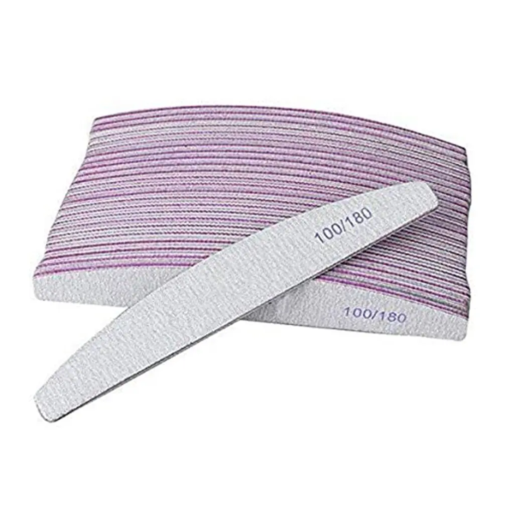 

Professional Nail File 100/180 Half Moon Sandpaper Nail Sanding Grinding Polishing Beauty Manicure Care Nair Art Tools 10pcs