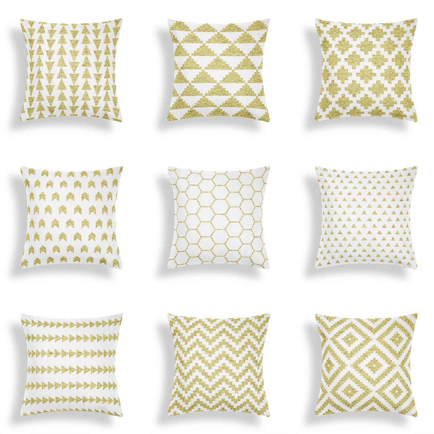 

Золотая Геометрическая искусственная Обложка, декоративный диван, абстрактные наволочки