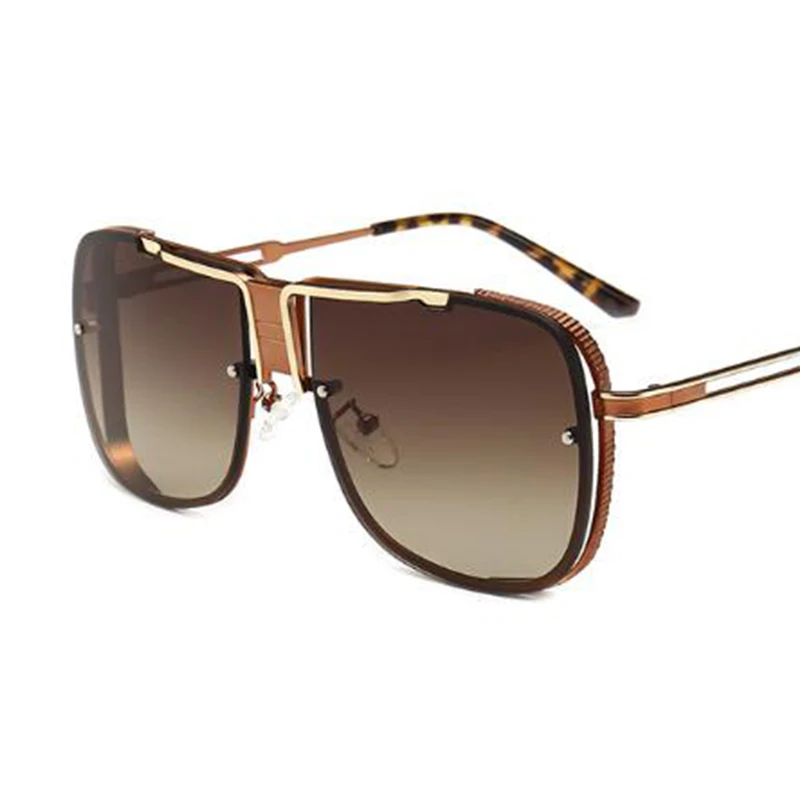 Квадратный коричневые солнцезащитные очки для мужчин модные с уклоном женщин от