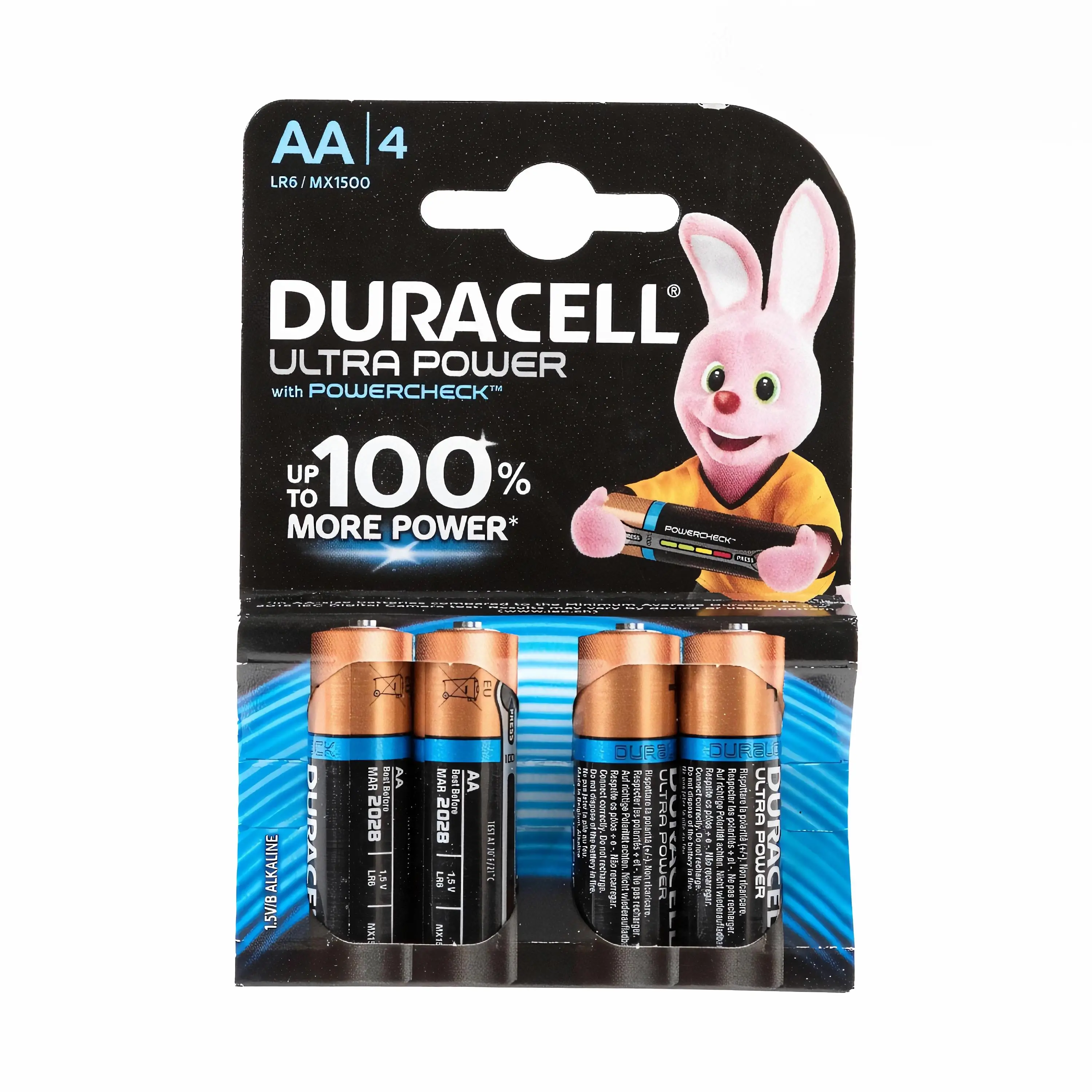 Батарейка пальчиковая DURACELL 1.5 вольт щелочная LR6/AA/316 4 штуки в упаковке |