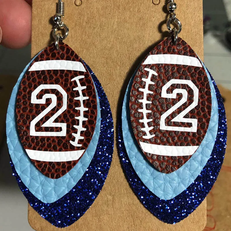 Трехслойные серьги из искусственной кожи с блестками | Украшения и аксессуары