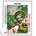 Алмазная 5D картина сделай сам, мультяшная девушка, домашний декор, милая полноразмерная и круглая Алмазная Вышивка крестиком, Алмазная мозаика