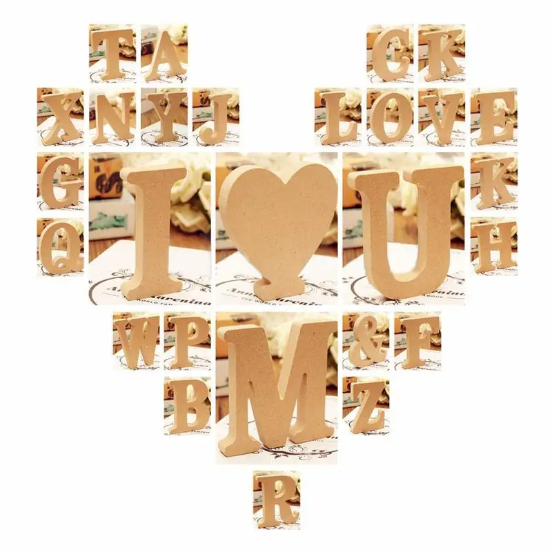 

Thick Wooden 26 Alphabet Letters Wedding Birthday Party Decor