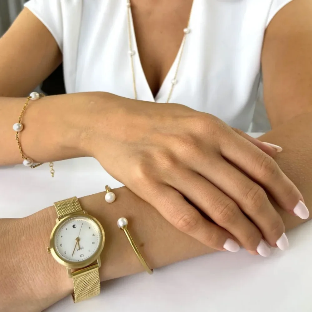 M&ampM Germany |Часы наручные женские кварцевые из нержавеющей стали стальной ремешок