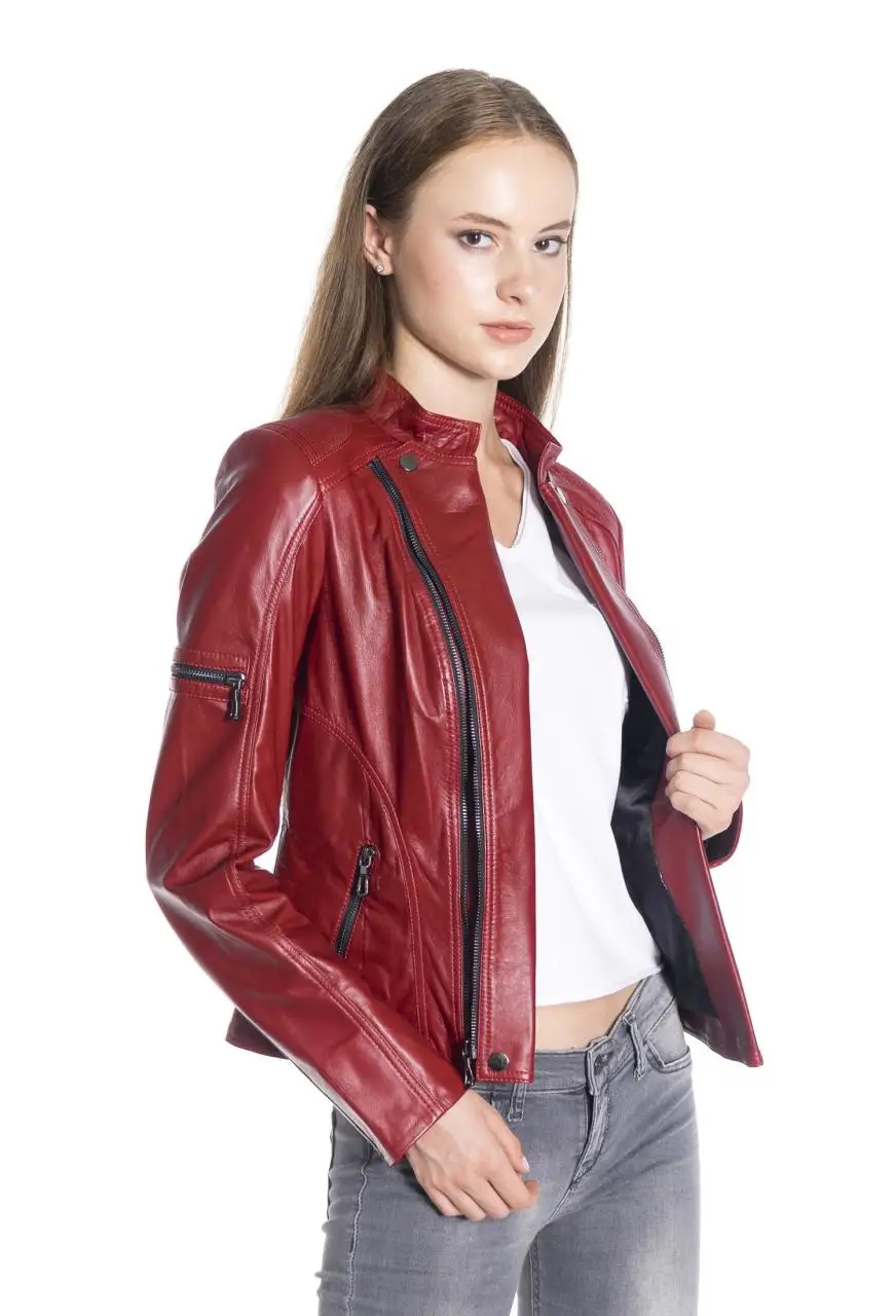 

Женская кожаная куртка из натуральной кожи, кожаное пальто, женская куртка, женское красное пальто из натуральной кожи