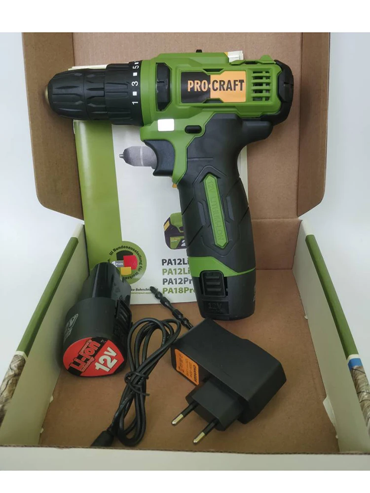 Аккумуляторный шуруповерт ProCraft PA 12Li Compact 12 В/1 5Ah LiIon 2 ак фонарь