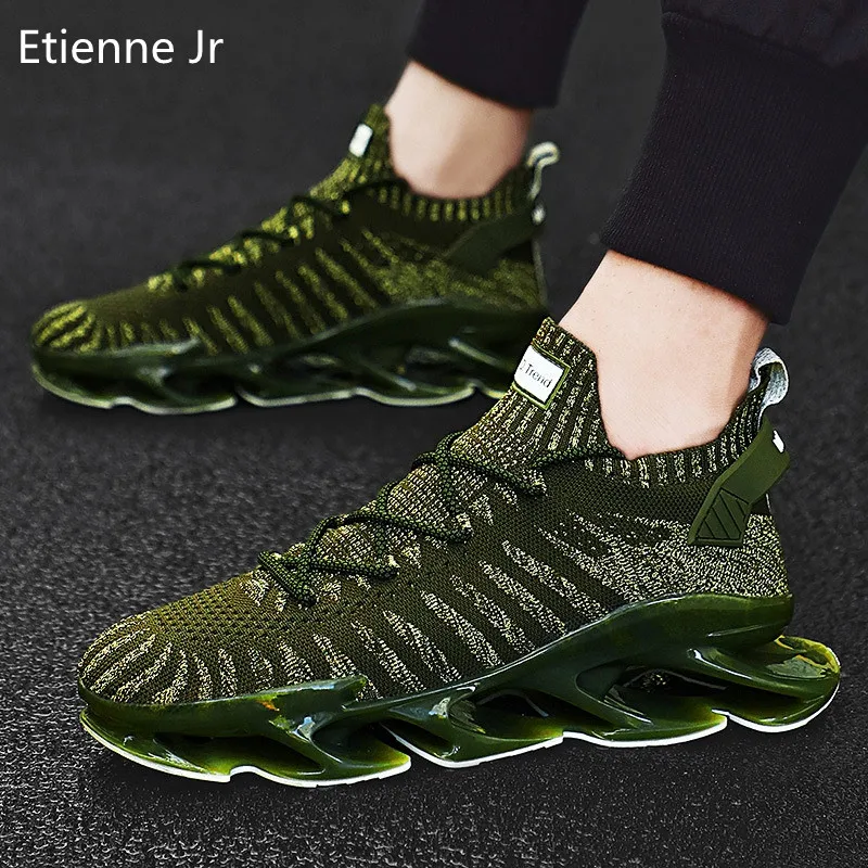 

Etienne Jr Men's Spring Blade Shoes Large Size Male Running Shoes Summer Mesh Air Cushion Fitness Sneakers Men Gym Shoes
