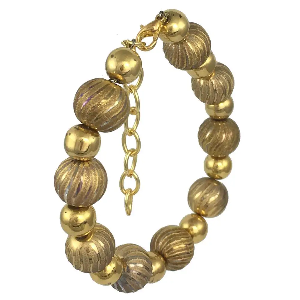 

Bracelet 24k Gold-Painted Glass Beaded Handmade Woman Fashion Jewelry Made In Turkey