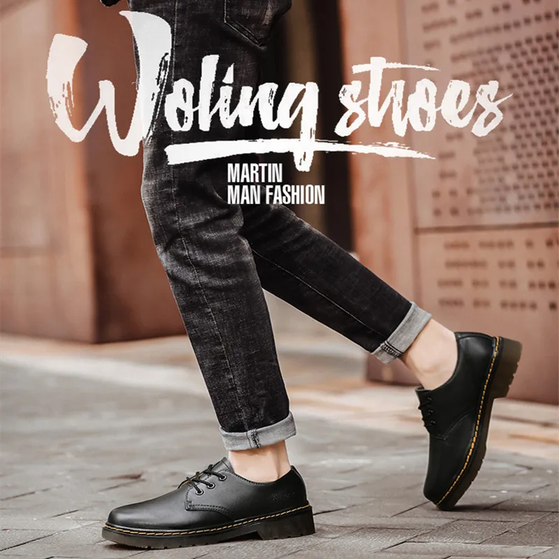 

Couples Martin Boots Low Cut Women Tooling Boots 2021 New Trend Classic Leather Shoes Men Business Shoes Handsome Working Boots