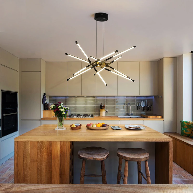 Современная светодиодная потолочная люстра для гостиной столового стола кухни