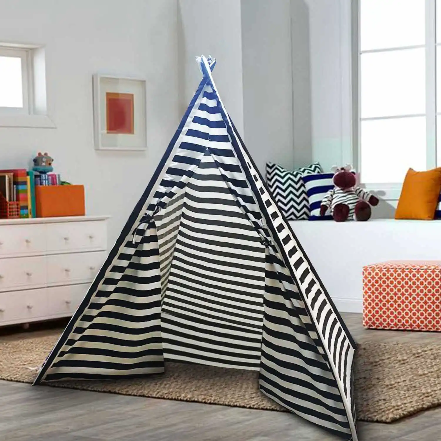 Svava Unisex Children's Play Tent - Playhouse (Black and White)