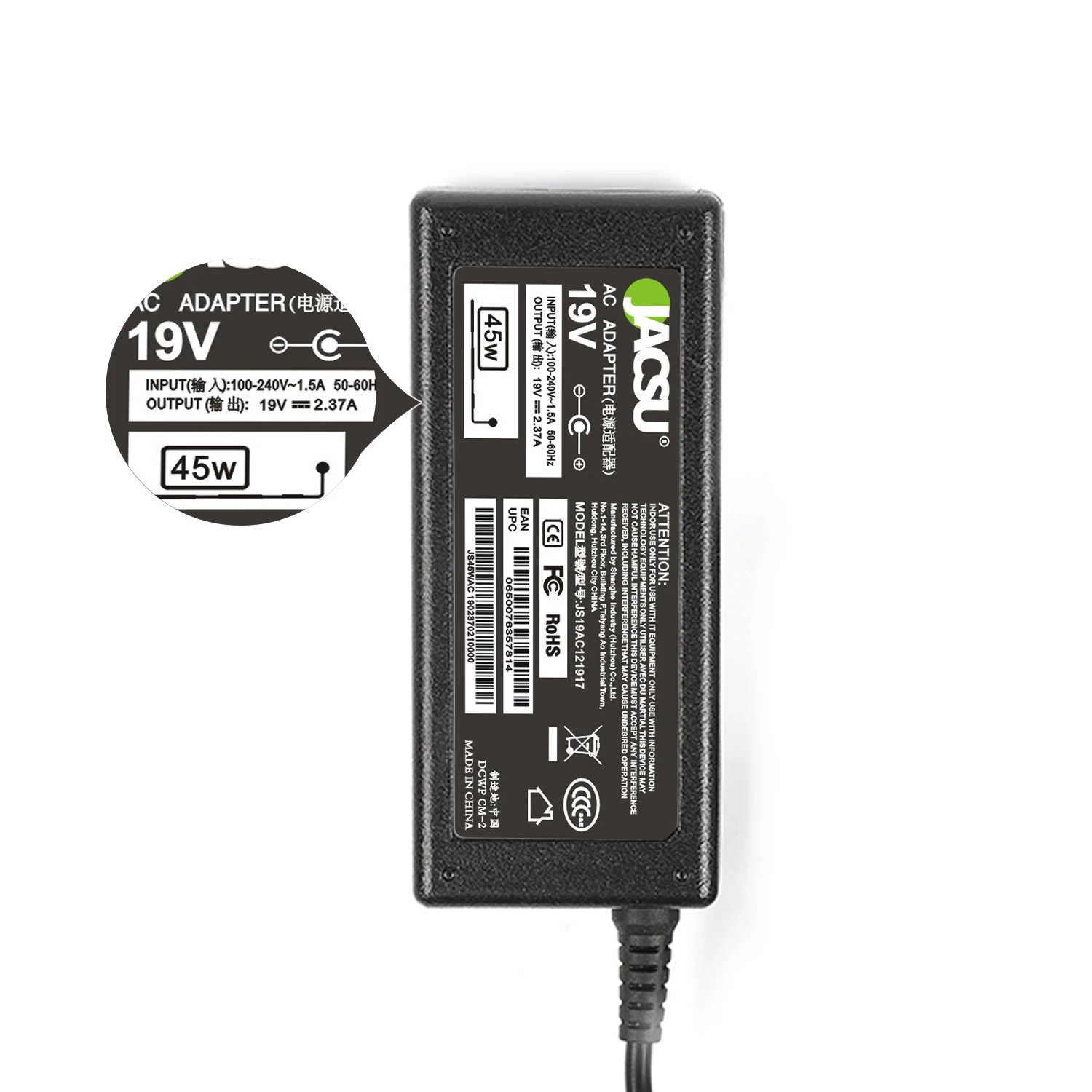 

JACSU 19V 2.37A 45W Laptop Ac Power Adapter Charger for Acer Aspire s7 391 V3-371 ES1-512-P84G By Macfactory.store