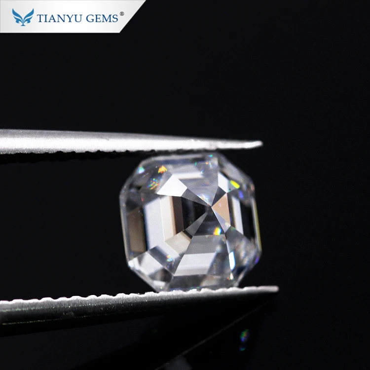 Tianyu камни свободные Moissanite 1CT Asscher Cut DEF цвет блестящие для изготовления ювелирных