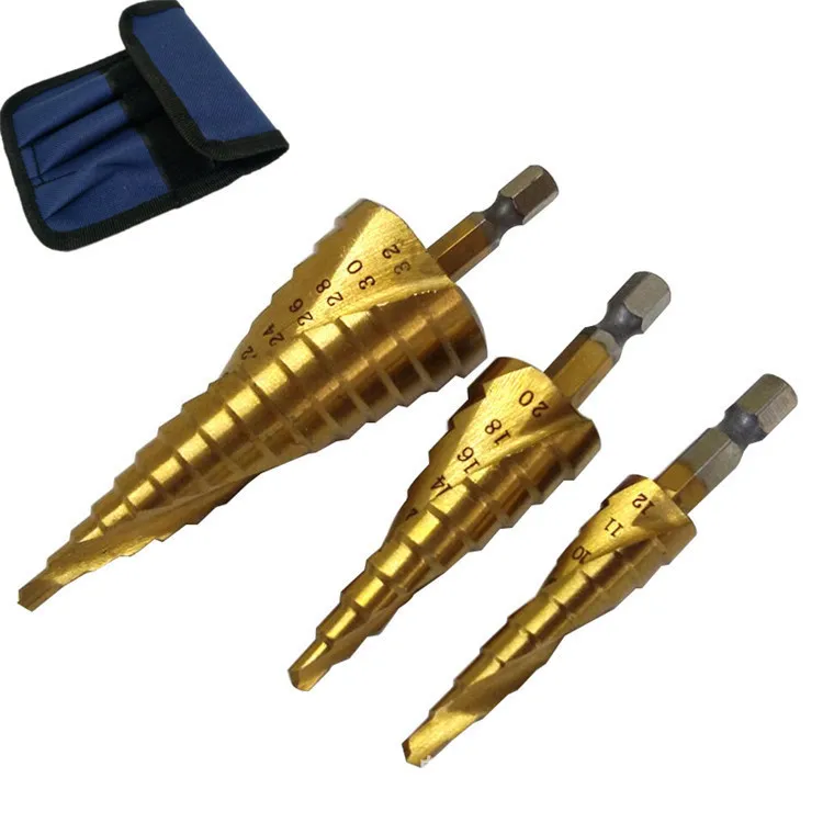 Сверла из быстрорежущей стали с шестигранным хвостовиком 3 шт./компл. 4-12/20/32 мм |