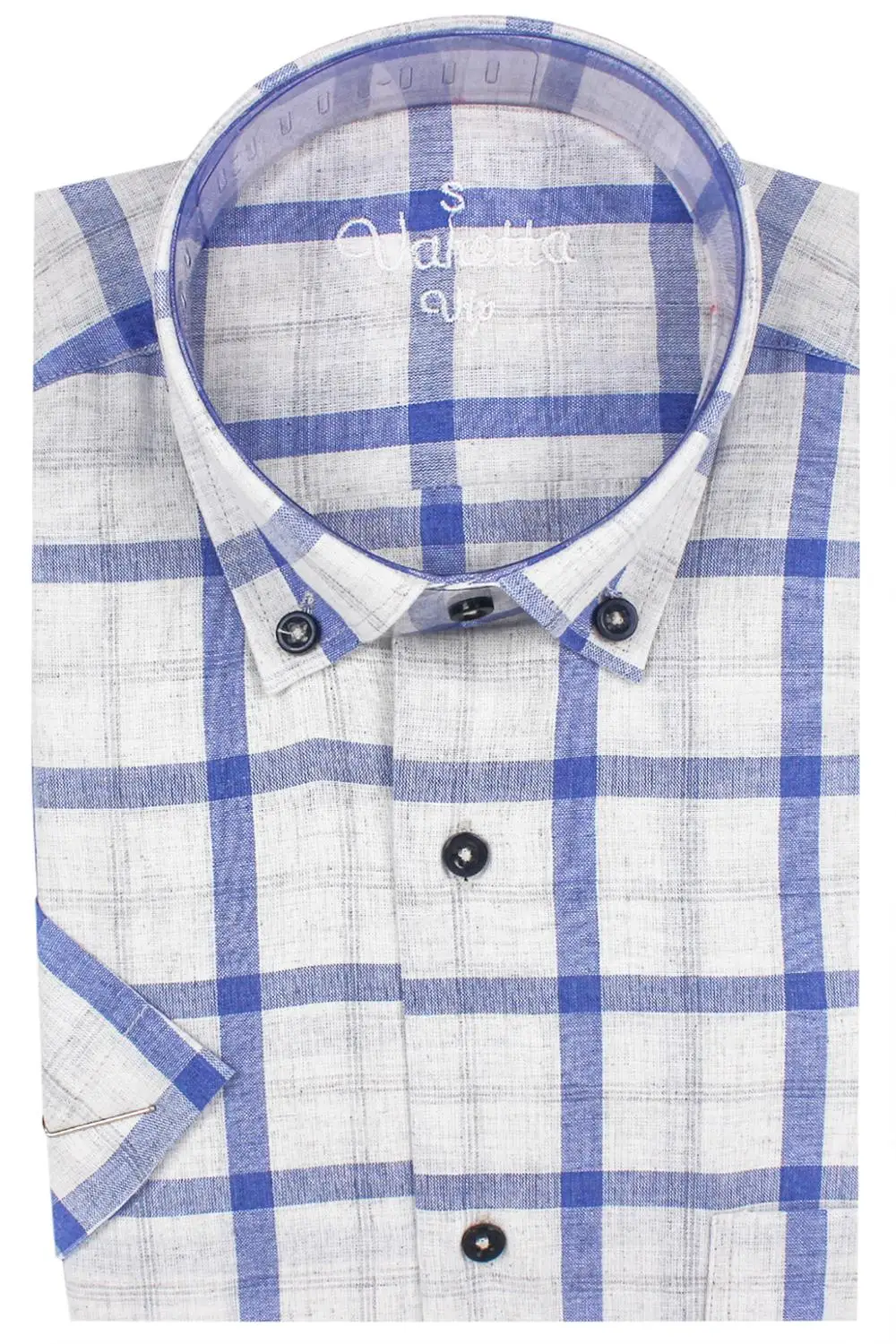 Мужская рубашка из 100% хлопка льняная клетчатые рубашки с короткими рукавами для