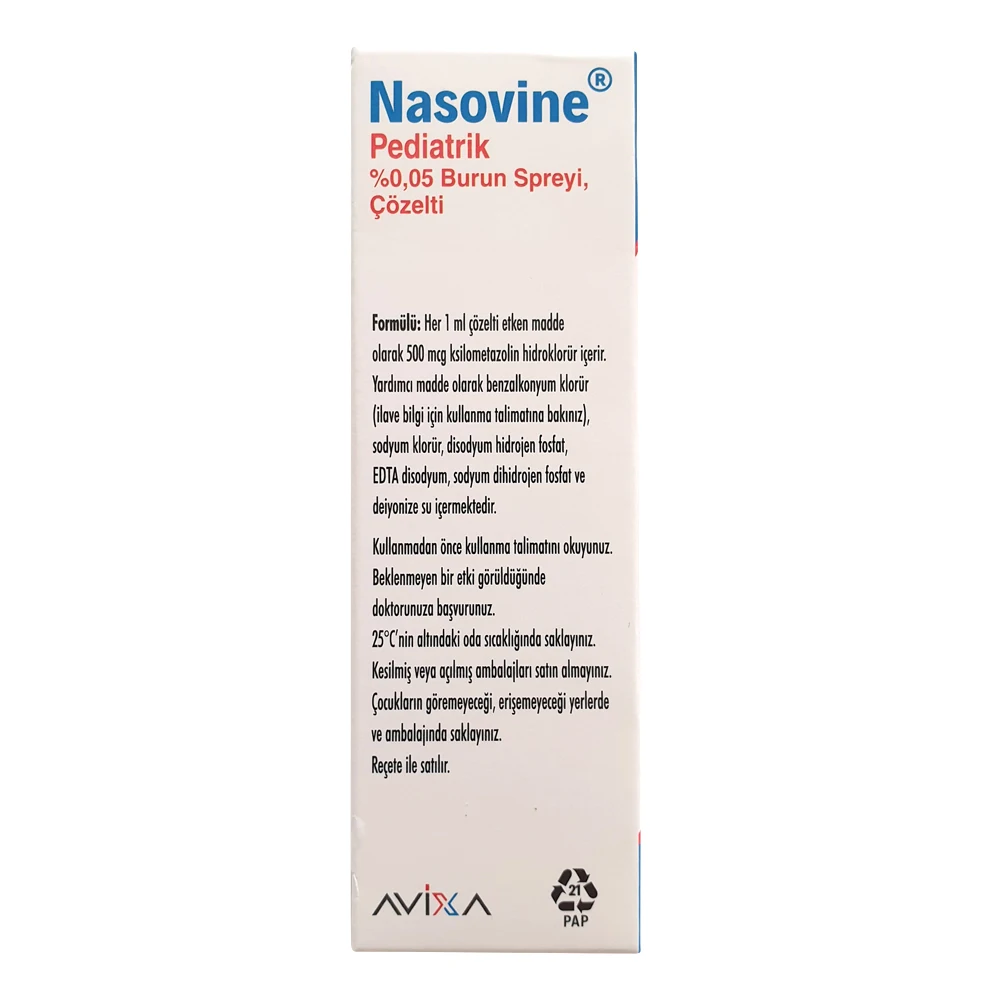 

Nasovine Pediatric Nose Spray 0.05% 10 ml Nasal Congestion, Seasonal and Allergic Rhinitis and Sinusitis 3 Pack