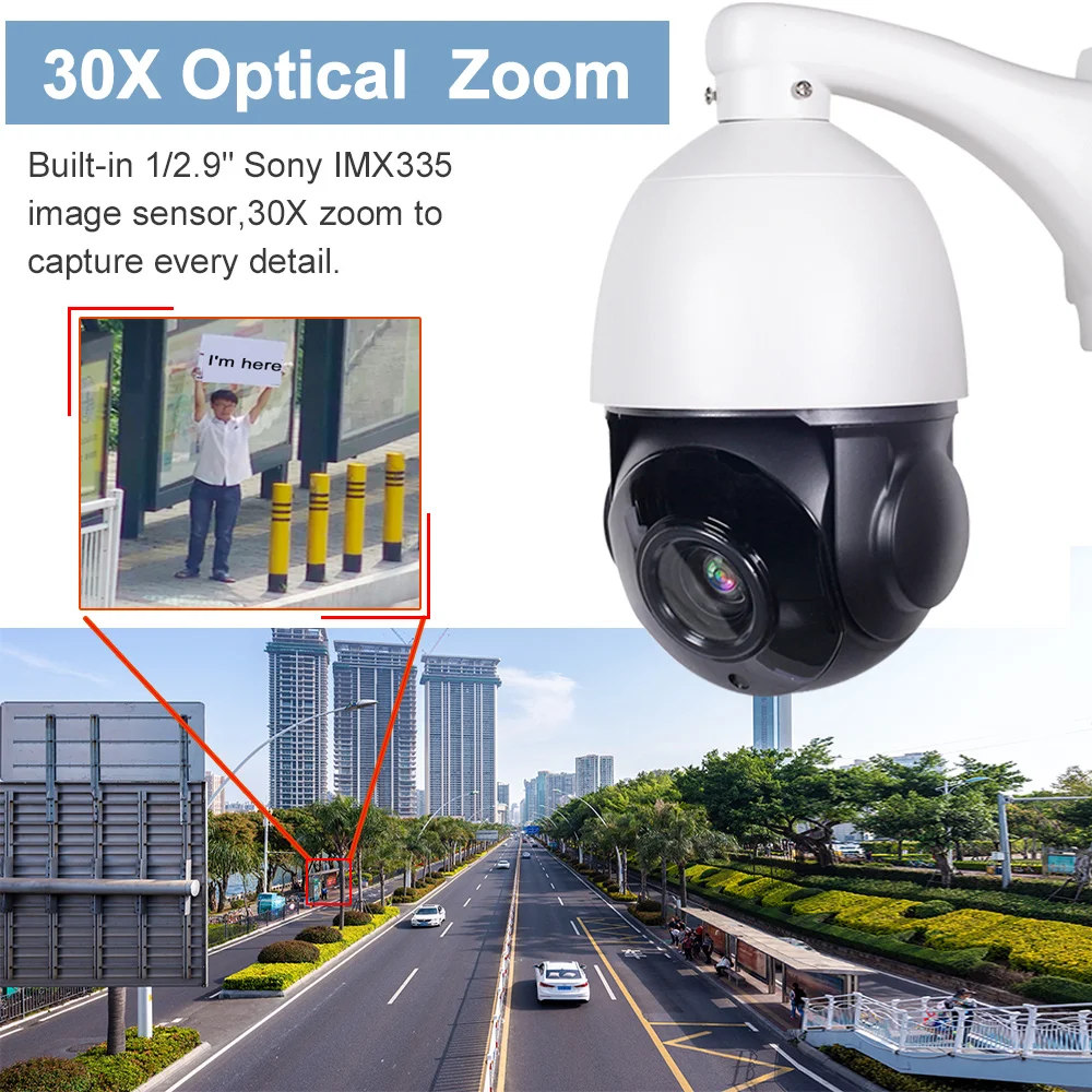 Наружная камера видеонаблюдения IP66 PTZ с автоматическим отслеживанием