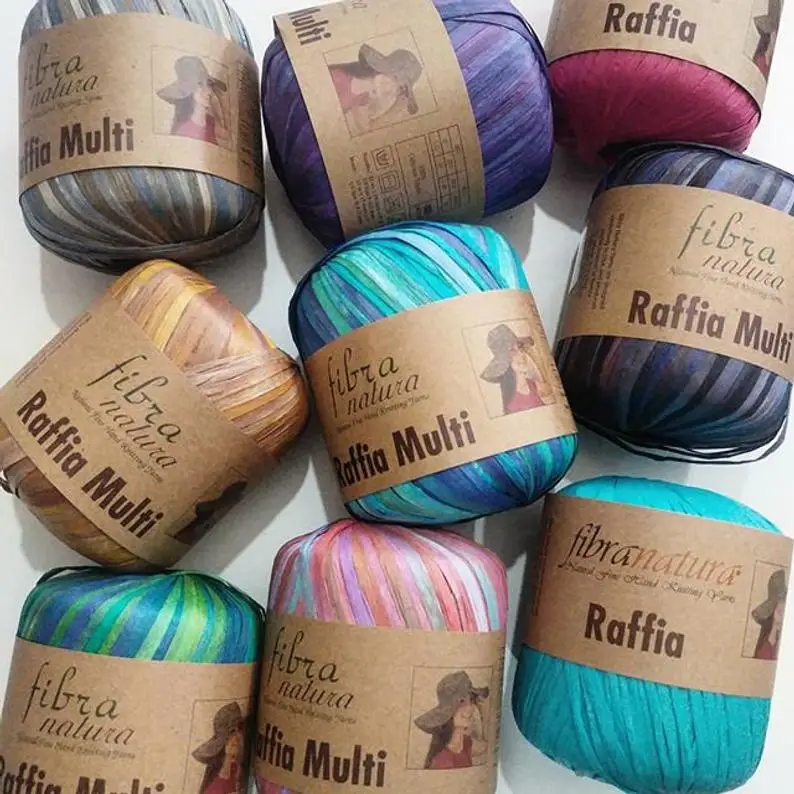 Fibra Natura Raffia Multi Волокно натуральная рафия мульти-пряжа 100% целлюлоза красочная