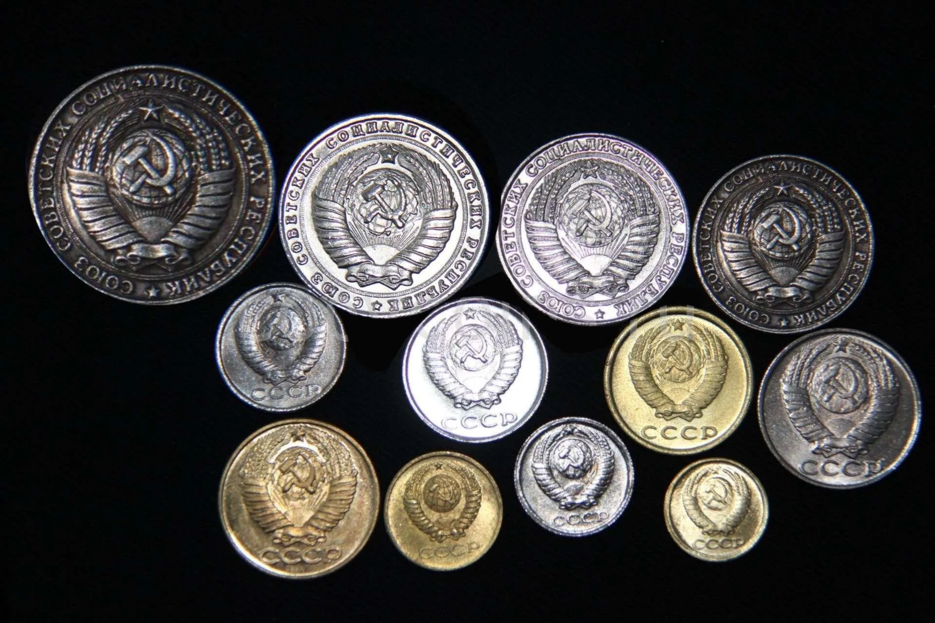 Монета 12 5 рублей. Набор монет 1958 года. Комплект 1958 год монеты. Наборы копий монет СССР.