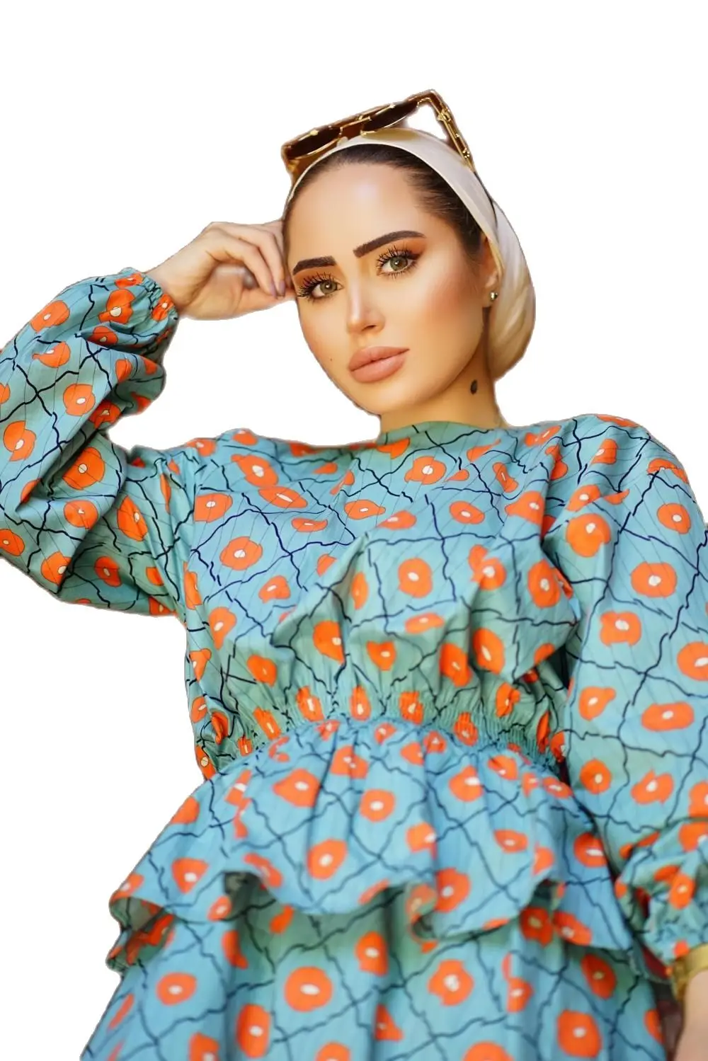 

2021 Хиджаб Женский костюм с юбкой с узором Топы Модные Элегантные с длинным рукавом покрытые мусульманскими звеньями привлекательные новые ...