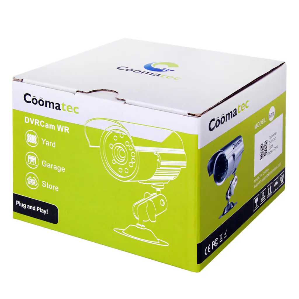 Coomatec DVR Водонепроницаемая наружная камера видеонаблюдения Micro SD / TF карта ночного