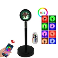 2021 novel rgb variable light sunset projection lamp led sunset light app control color changing usb ambient light