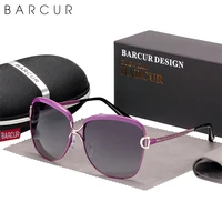 barcur luxury polarized ladies sunglasses women gradient lens round sun glasses square brand oculos lunette de soleil femme