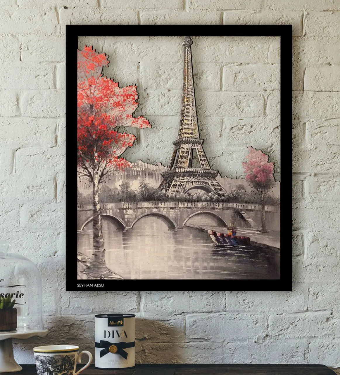 

Personalized Eiffel Tower Themed 3D Wood Tablo-3 Reliable Quality Special Design Coolest Modern Home Dekarasyon The gift