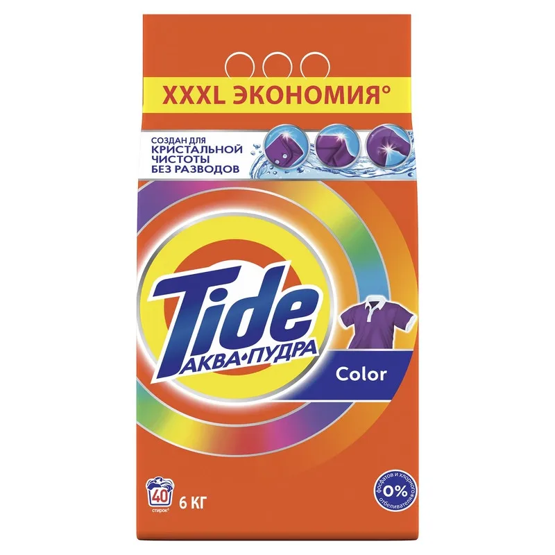 Powder detergent Tide Aqua powder color automatic 6кг D/color 618720 | Дом и сад