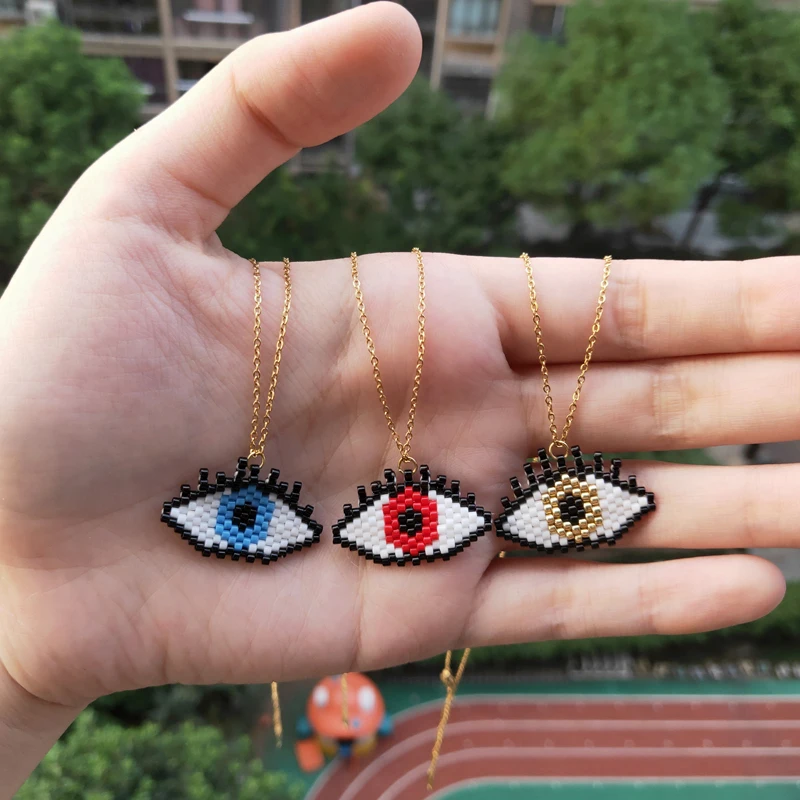 Женское колье чокер с цепочкой злой глаз в стиле панк ручной работы|Ожерелья