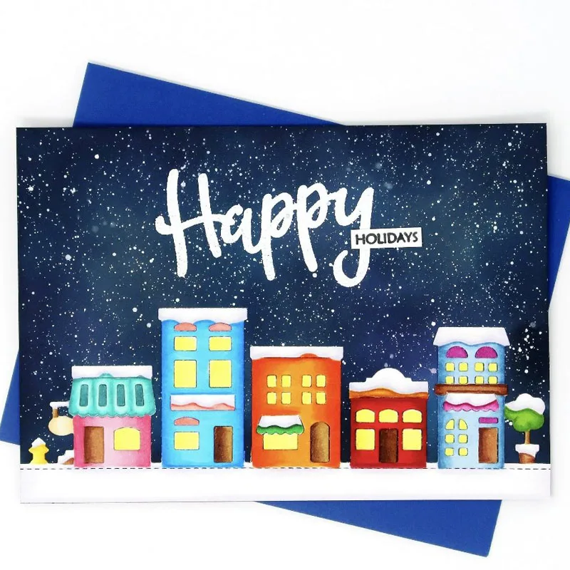 Красивые здания металлические режущие штампы для DIY скрапбукинга альбом