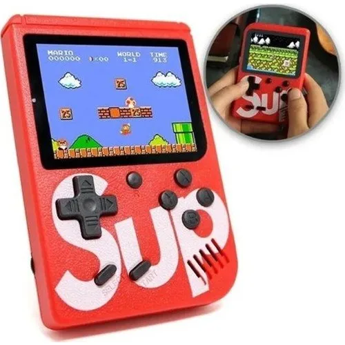 

Портативная игровая консоль Sup с 3-дюймовым экраном, 400 игр, мини-аркады, Atari Gameboy, 2 игрока, цветной зарядный кабель, ТВ-вход Su