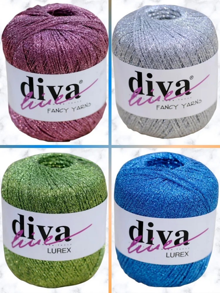 Fio Lurex - 160 Metros 25g 23 Opções de Cores Glitter Têxtil para Casa Materiais Acessórios Cardigans Botinhas Xale Vestido Lenço Boina Saia
