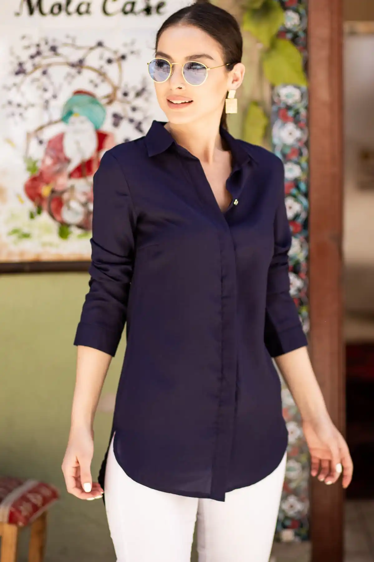 Женская Черная туника-рубашка ARM-19Y001003 |