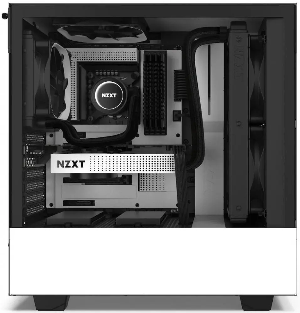 Корпус системного блока NZXT H510 White/Black | Компьютеры и офис