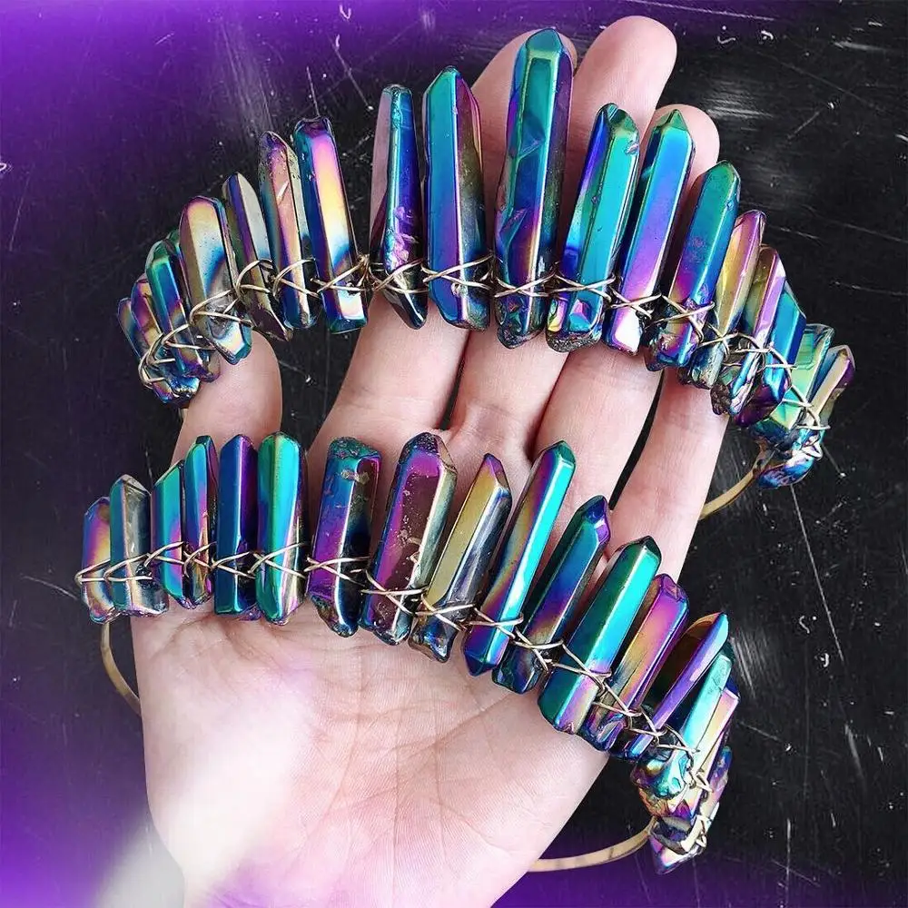 Натуральная Корона синий натуральный кристалл головная повязка свадебное