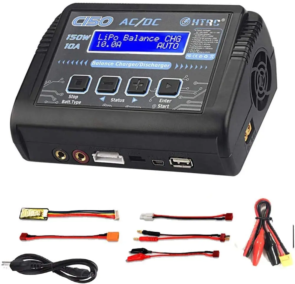 1 шт. HTRC зарядное устройство LiPo RC балансировка Dis 150 Вт 10A 1-6S AC/DC C150 для NiCd Li-Ion Life NiMH