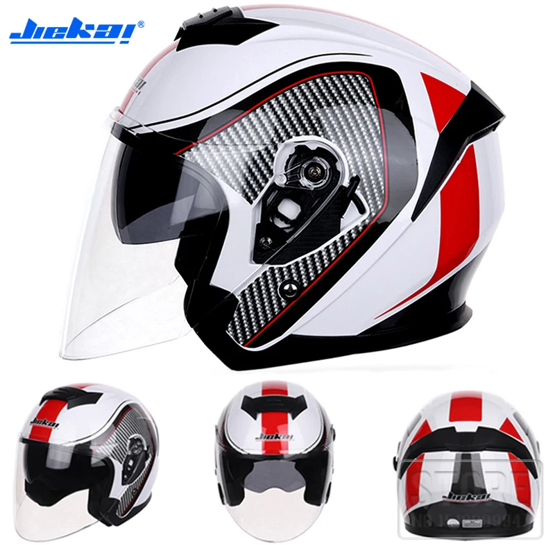 

New Jiekai Motorcycle Helmets Men Women Summer Double Lens Cycling Scooter Motorbike Helmet Electric Safety Casque Casco Moto