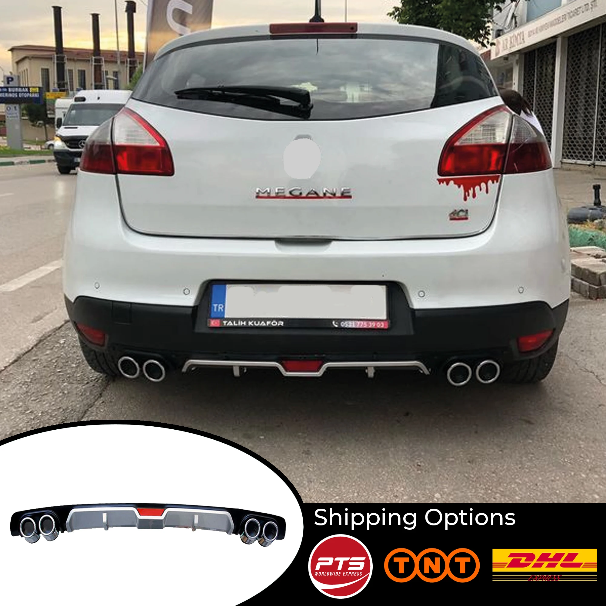 

Car Rear Bumper Lip Spoiler Diffuser for Renault Megane 3 Universal Rear Diffuser Body Kit Spoiler