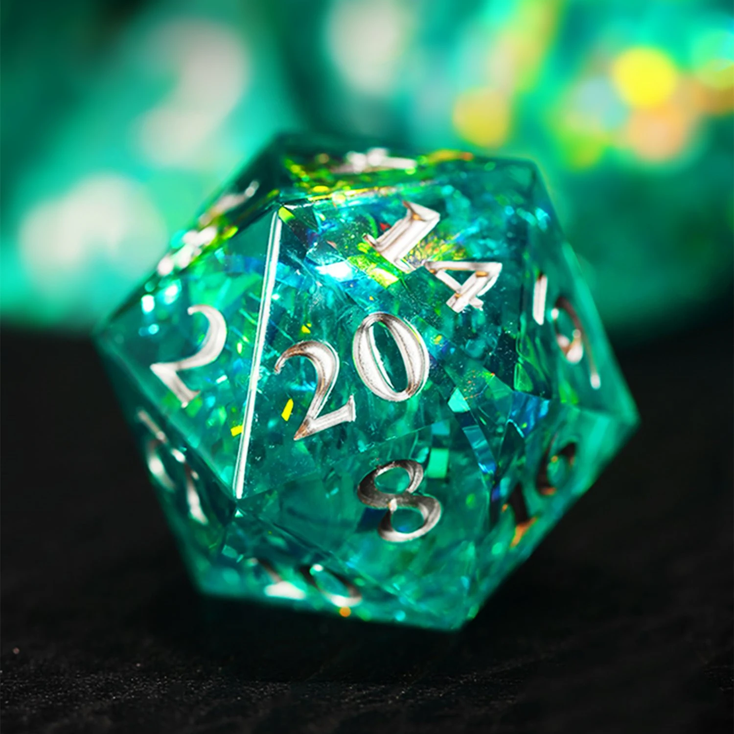 

7Pcs/Set Cyan Ice Crystal Style DND Dice D&D COC Dice D4 D6 D8 D10 D% D12 D20 Table Games MTG RPG Dice Set