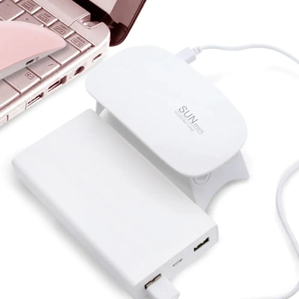 6W White Nail Dryer Machine UV LED Lamp Portable Micro USB Cable Home Use Gel Varnish 6 LEDS Art Tools | Красота и здоровье