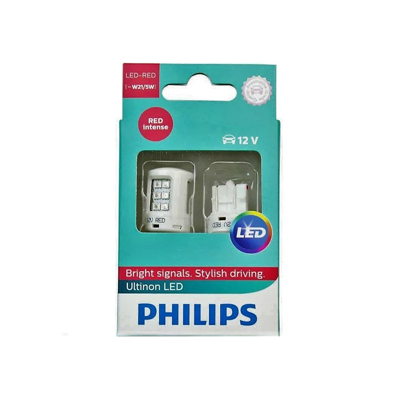 PHILIPS 11066ULRX2 W21/5W 12V 2.7W Wx3x 16d Ultinon LED Автомобильная сигнальная лампа Тормозные огни
