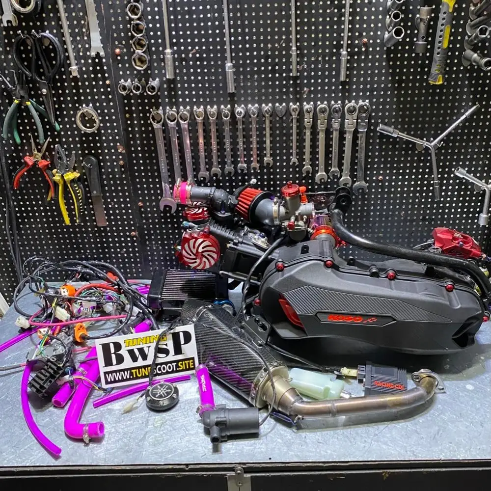 RUCKUS 250cc Swap Kit Full Complete Engine Set Cylinder 70mm Four Valves IN25/EX23 By BWSP STUDIO Black Edition Scooter Motor | Автомобили