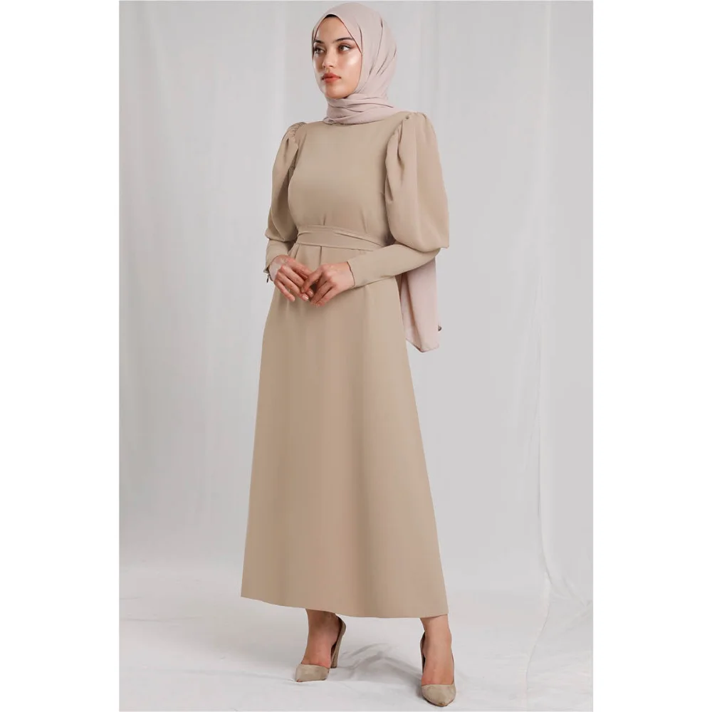 Balloon Sleeve Dress Hijab Trend Fashion Quality Fabric Fast Shipping  abaya muslim dress women kaftan open abaya long dress afr