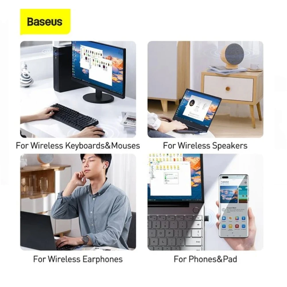 Адаптер Bluetooth Baseus для подключения беспроводных колонок наушников компьютерной