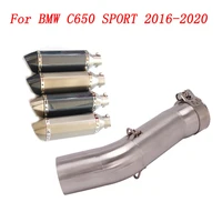 escape motorcycle exhaust mid link pipe and 51mm muffler stainless steel exhaust system for bmw c650 sport 2016 2020