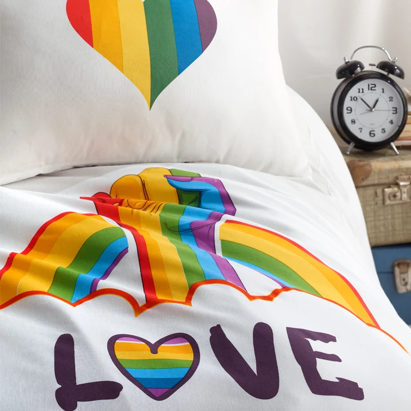 Комплект постельного белья Lady Moda постельное белье с роскошным принтом Love is Ranforce