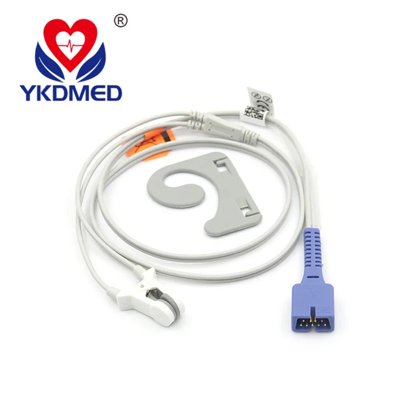 Совместимый Nellcor DS-100A Oximax взрослый ухо клип Spo2 Сенсор 1 м 9Pin 5 шт./лот |