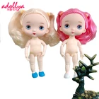 Adollya 18 BJD Кукла тело 20 см милые телесные куклы с париком для волос 3D Глаза DIY Рождественский подарок случайный цвет обувь для BJD мини куклы