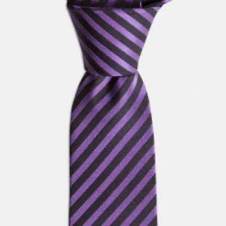 

Purple and black striped silk tie 67825932